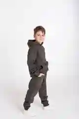 Зелёный хаки худи (толстовка) с начесом для мальчика 11-14 лет