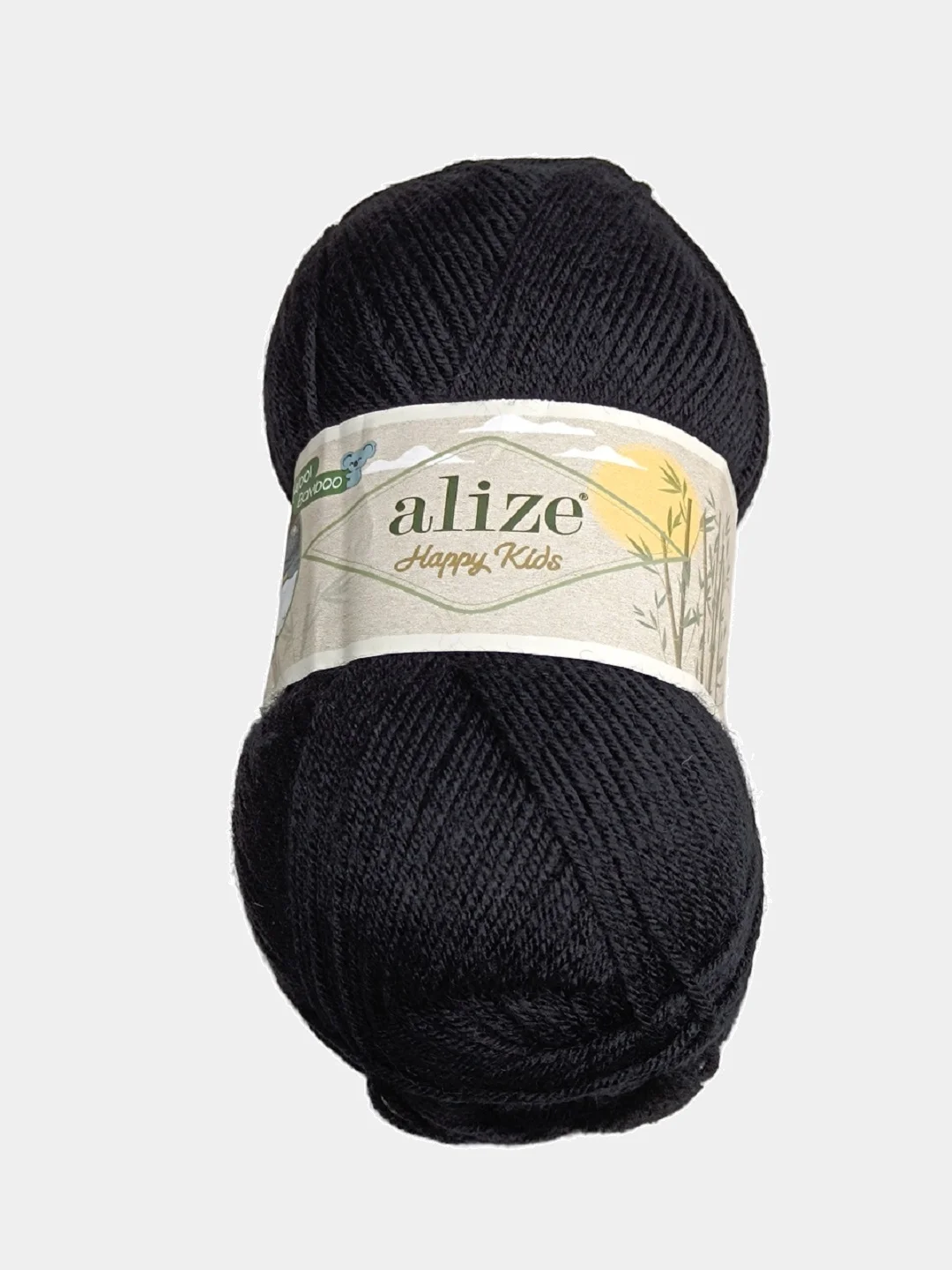 Черный пряжа Alize Happy Kids 10% бамбук, 65% акрил, 25% шерсть, 100гр 310м 1 шт