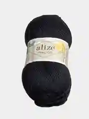 Черный пряжа Alize Happy Kids 10% бамбук, 65% акрил, 25% шерсть, 100гр 310м 1 шт