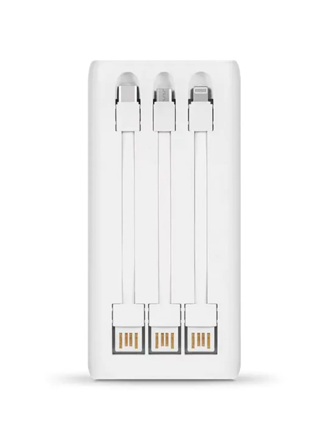Белый внешний аккумулятор TTEC PowerSlim Trio LCD 20000mAh PD 22,5W Powerbank with Trio Cable.