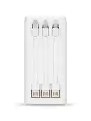 Белый внешний аккумулятор TTEC PowerSlim Trio LCD 20000mAh PD 22,5W Powerbank with Trio Cable.