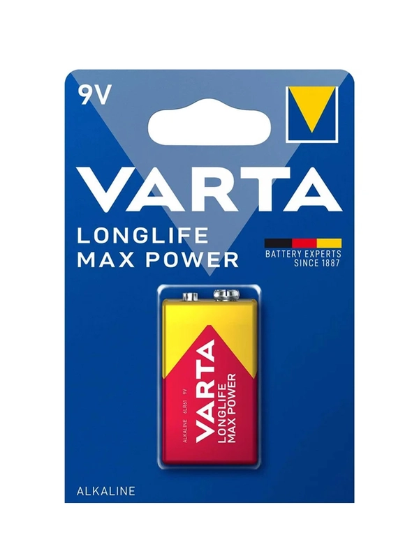 Батарейка Varta LONGLIFE MAX POWER (MAX TECH) Крона 6LR61 BL1 Alkaline 9V (4722)