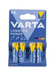 Синий батарейка Varta LONGLIFE POWER (HIGH ENERGY) LR6 AA BL4 Alkaline 1.5V (4906)