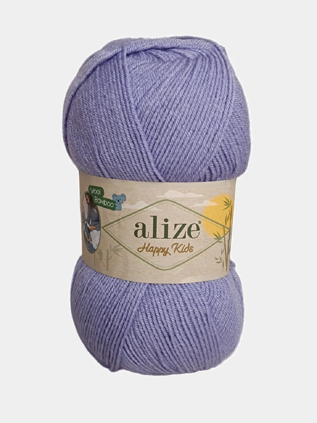 Сиреневый пряжа Alize Happy Kids 10% бамбук, 65% акрил, 25% шерсть, 100гр 310м 1 шт