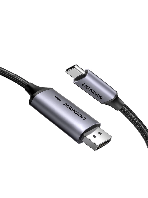 Кабель UGREEN CM707 (25863) USB-C to DisplayPort 16K@30Hz Cable. Длина: 1м. Цвет: серый