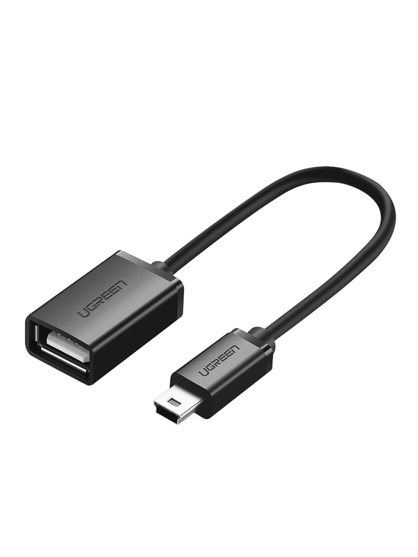 Кабель UGREEN US249 (10383) Mini USB 5Pin Male To USB 2.0 A Female OTG Cable. Длина 10 см.