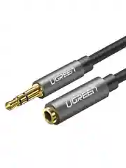 Серый кабель UGREEN AV118 (10593) 3.5mm Male to 3.5mm Female Extension Cable. Длина: 1,5м./серый