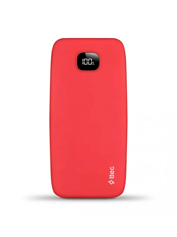 Внешний аккумулятор TTEC ChargeUp LCD 10.000mAh. Цвет: красный