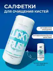 Антибактериальные салфетки LUCKY BRUSH для очищения кистей, 100 штук