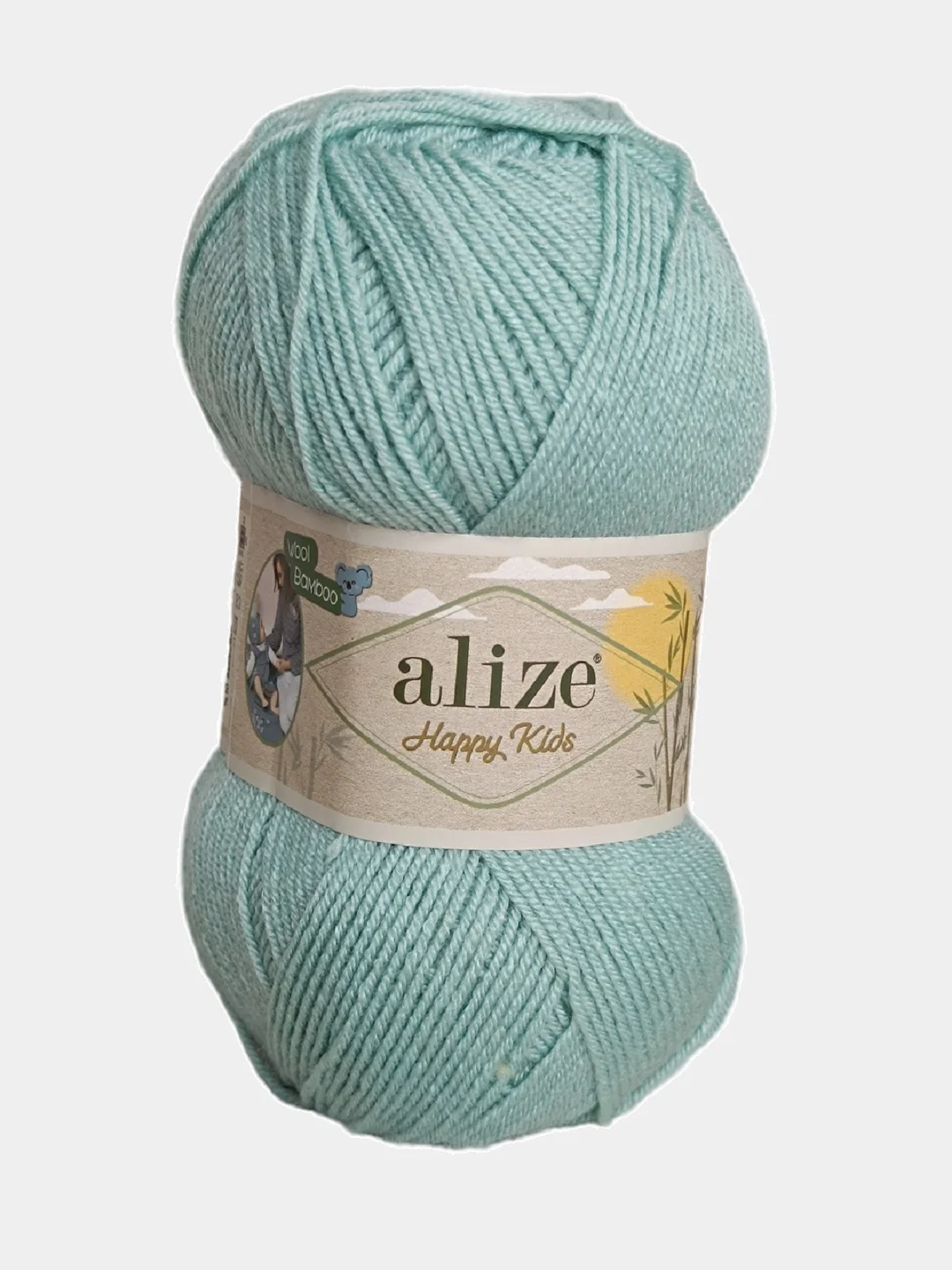 Бирюзовый пряжа Alize Happy Kids 10% бамбук, 65% акрил, 25% шерсть, 100гр 310м 1 шт