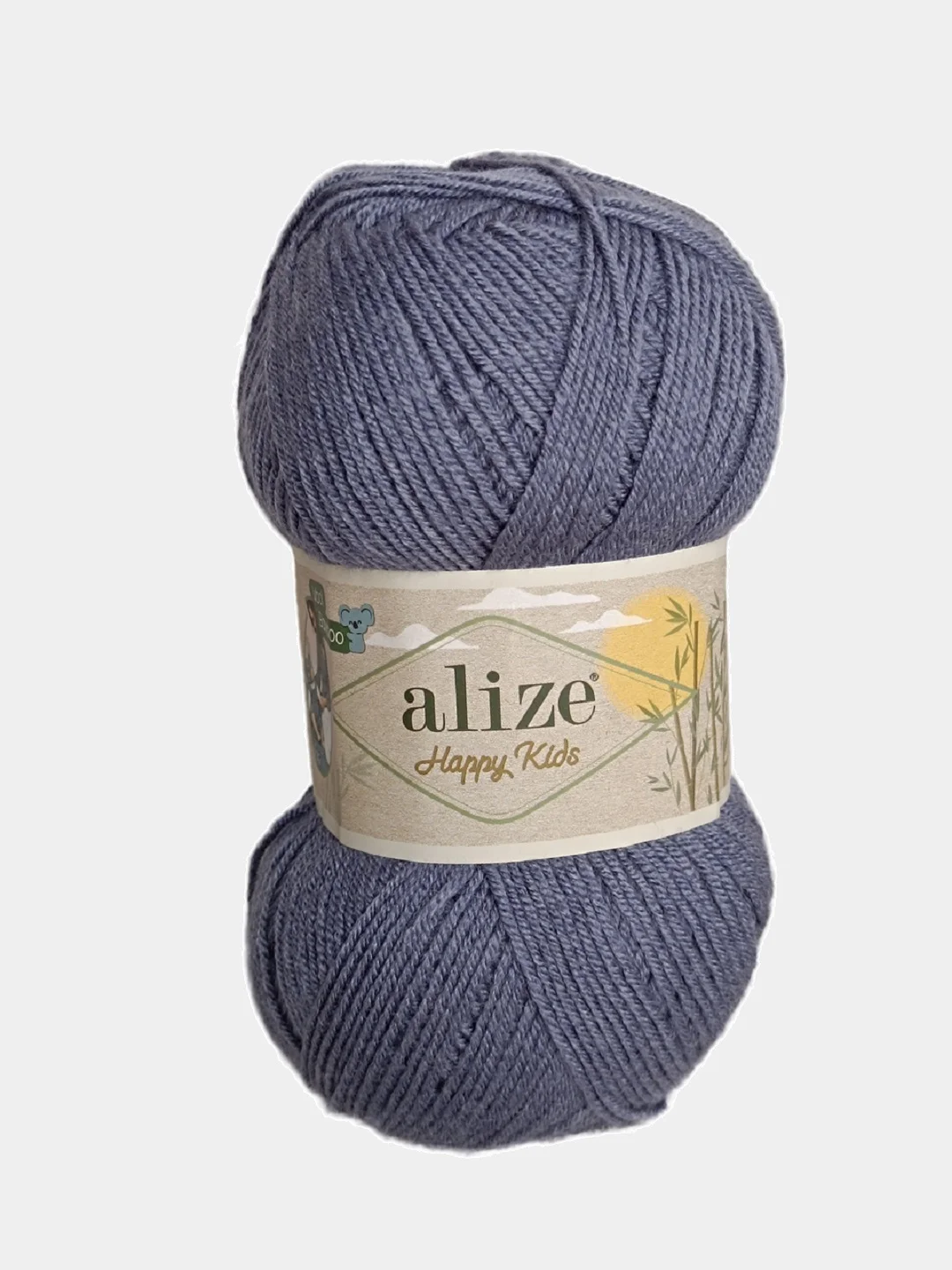 Серый пряжа Alize Happy Kids 10% бамбук, 65% акрил, 25% шерсть, 100гр 310м 1 шт