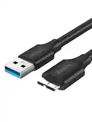 Черный кабель UGREEN US130 (10840) USB 3.0 A Male to Micro USB 3.0 Male Cable. Длина: 0,5 м.