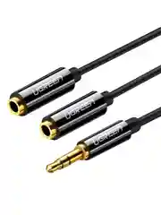 Черный кабель-сплиттер UGREEN AV134 (20816) 3.5mm Stereo Audio Splitter Cable. Цвет: черный