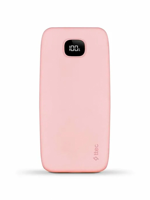 Внешний аккумулятор TTEC ChargeUp LCD 10.000mAh. Цвет: розовый