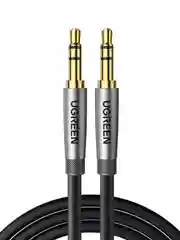 Серый кабель UGREEN AV150 (70899) 3.5mm Male to Male Alu Case Braid Audio Cable.