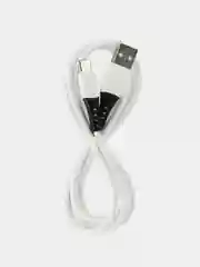 Белый micro USB кабель для зарядки телефона Android / быстрая зарядка 2.4A / силикон, термостойкий