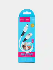 Белый micro USB кабель для зарядки телефона Android / быстрая зарядка 2.4A / силикон, термостойкий