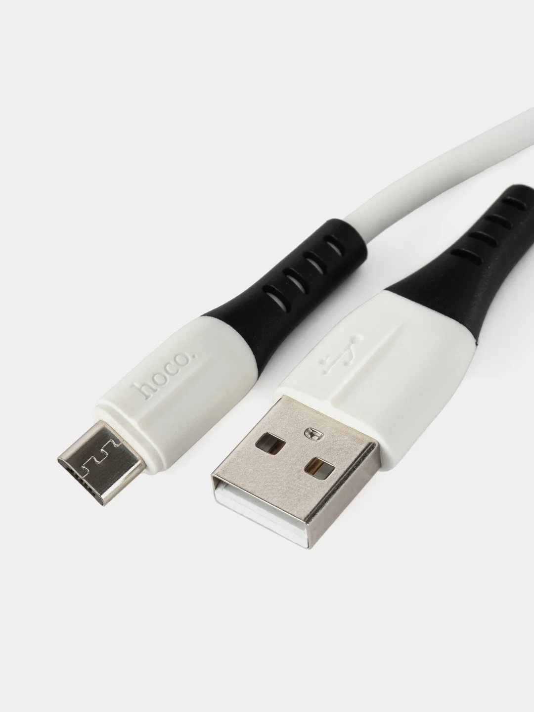 Белый micro USB кабель для зарядки телефона Android / быстрая зарядка 2.4A / силикон, термостойкий