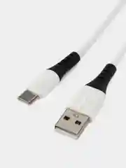 Белый usb - Type-C кабель для зарядки телефона Android / быстрая зарядка 3A / силикон, термостойкий