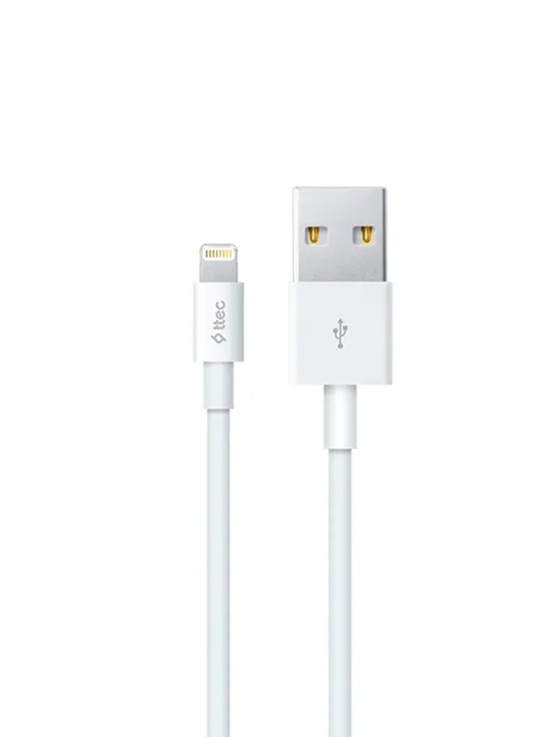Белый кабель TTEC Lightning USB-A Charge&Data Cable. Длина: 100 см. Цвет: белый