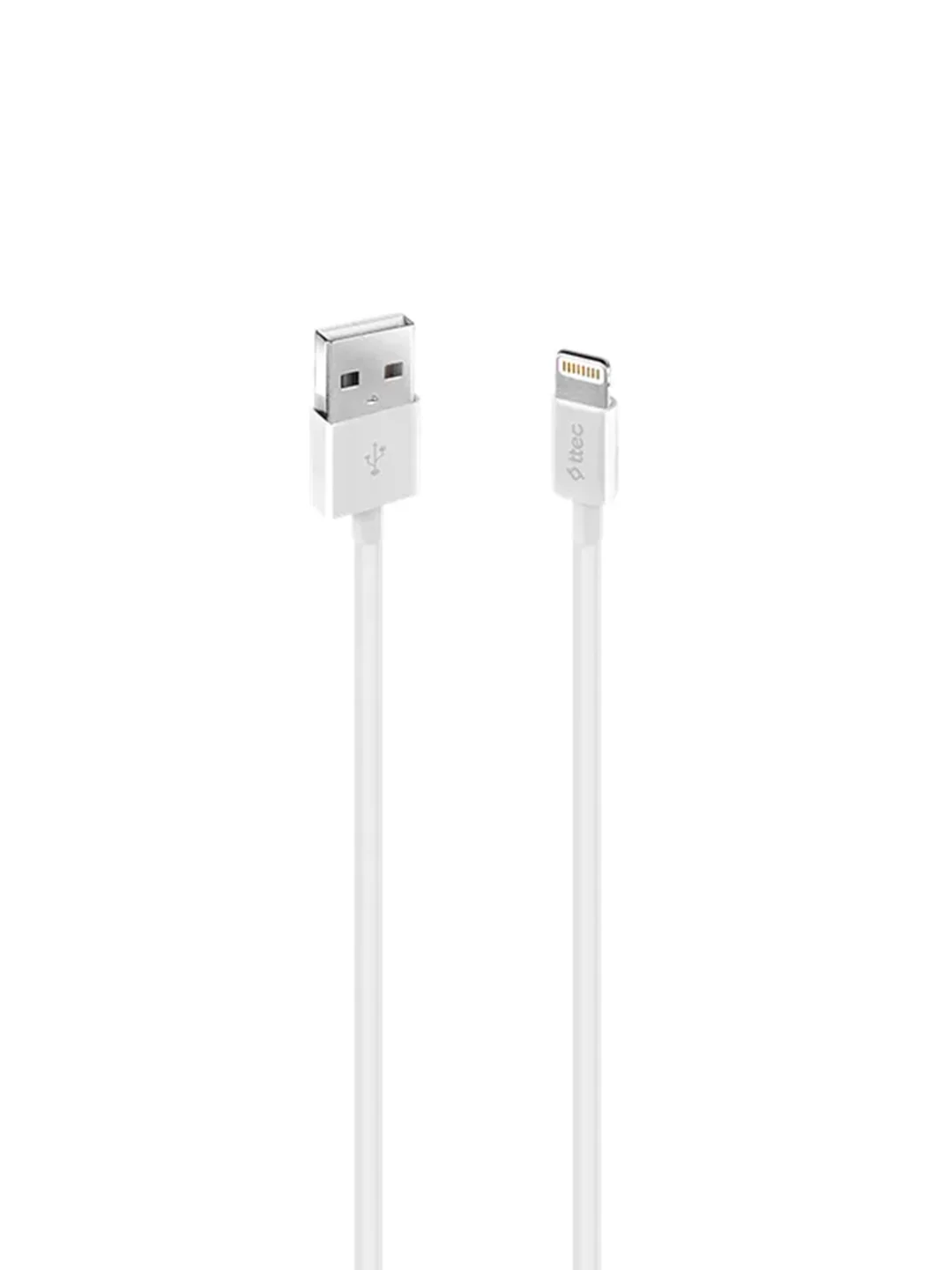 Белый кабель TTEC Lightning USB-A Charge&Data Cable. Длина: 100 см. Цвет: белый