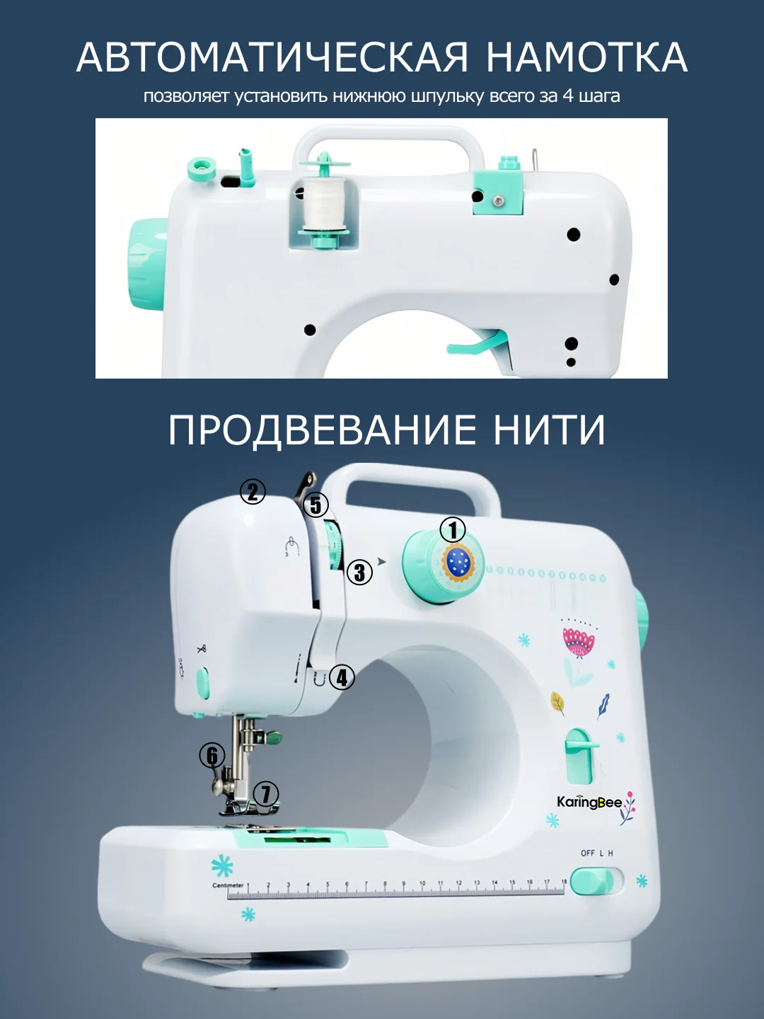Зеленый швейная машина KaringBee FHSM-505G