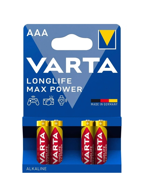 Батарейка Varta LONGLIFE MAX POWER (MAX TECH) LR03 AAA BL4 Alkaline 1.5V (4703)