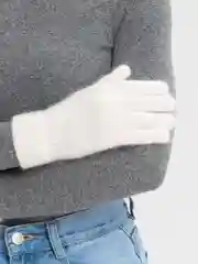Вязаные женские перчатки из ангорки, зимние, белые утепленные
