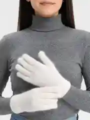 Вязаные женские перчатки из ангорки, зимние, белые утепленные