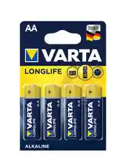 Синий батарейка Varta LONGLIFE LR6 AA BL4 Alkaline 1.5V (4106)