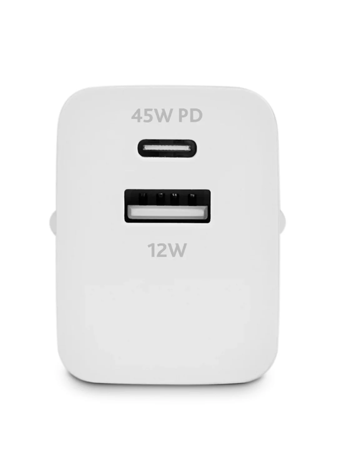 Белый сетевое зарядное устройство TTEC SmartCharger 45W PD Duo Travel Charger  USB-C+USB-A.