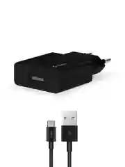 Черный сетевое зарядное устройство TTEC SmartCharger Travel Charger 2.1A с кабелем Type-C.
