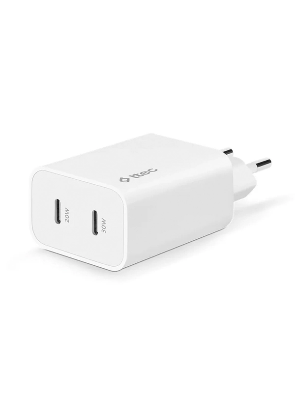 Сетевое зарядное устройство TTEC SmartCharger Duo GAN PD 50W USB-C + USB-C.
