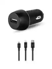 Черный автомобильное зарядное устройство TTEC SmartCharger 2.1A с кабелем