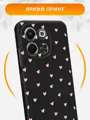 Розовый чехол на Tecno Spark 30 5G / Текно Спарк 30 5G черный, с принтом, защита камеры