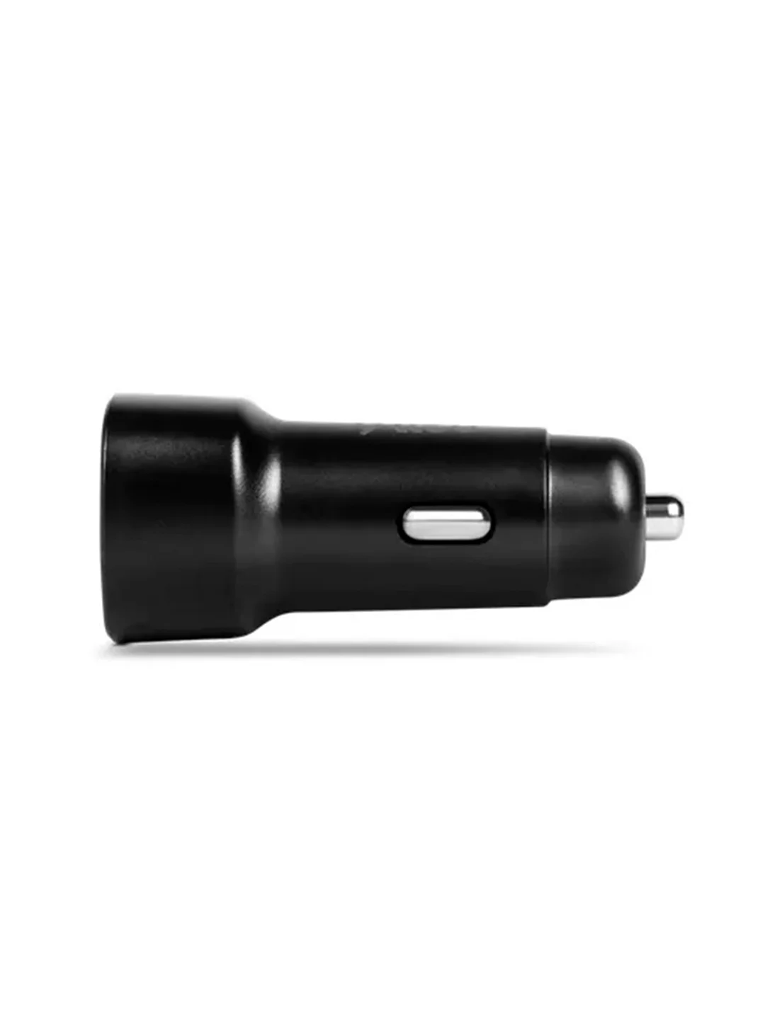 Черный автомобильное зарядное устройство USB-A c кабелями Lightning и USB-C. Цвет: черный
