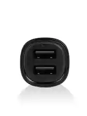 Черный автомобильное зарядное устройство USB-A c кабелями Lightning и USB-C. Цвет: черный