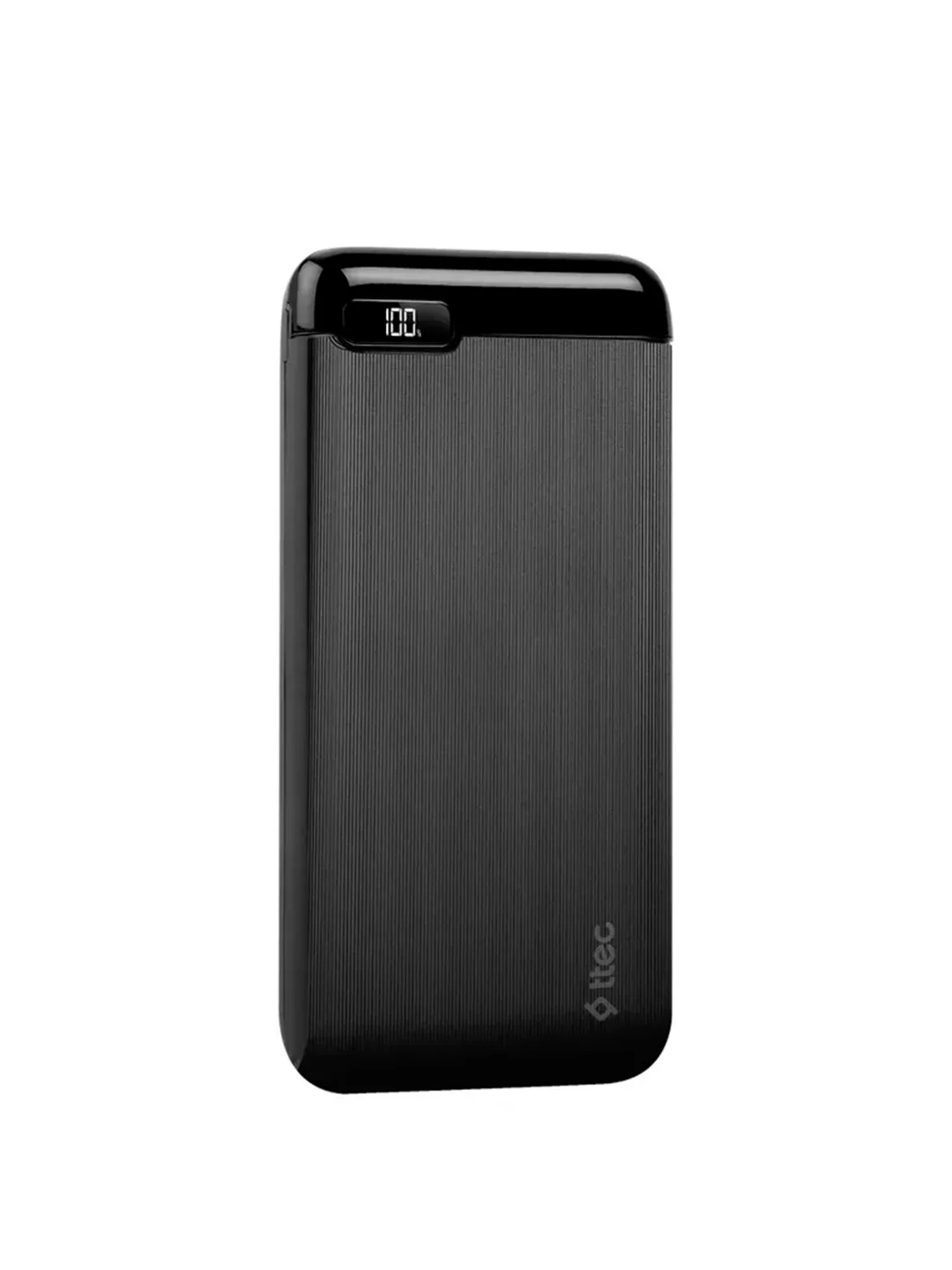 Черный внешний аккумулятор TTEC PowerSlim LCD PD 20000 mAh 20W Powerbank With USB-C Input/Output.