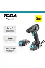 Аккумуляторная дрель TESLA TCD14BL 14.4В 2 аккумулятора, кейс