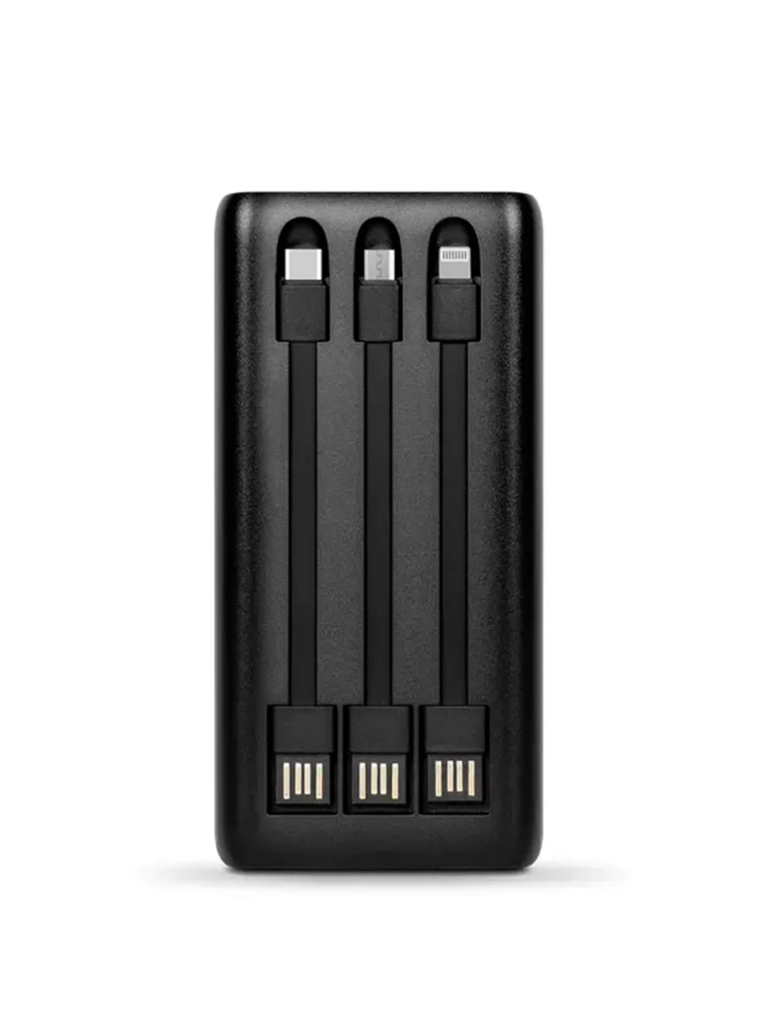 Черный внешний аккумулятор TTEC PowerSlim Trio LCD 20000mAh PD 22,5W Powerbank with Trio Cable.