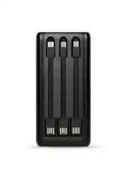 Черный внешний аккумулятор TTEC PowerSlim Trio LCD 20000mAh PD 22,5W Powerbank with Trio Cable.
