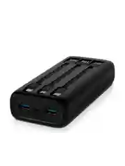 Черный внешний аккумулятор TTEC PowerSlim Trio LCD 20000mAh PD 22,5W Powerbank with Trio Cable.