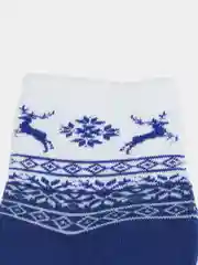 Синий носки женские зимние теплые с новогодним принтом