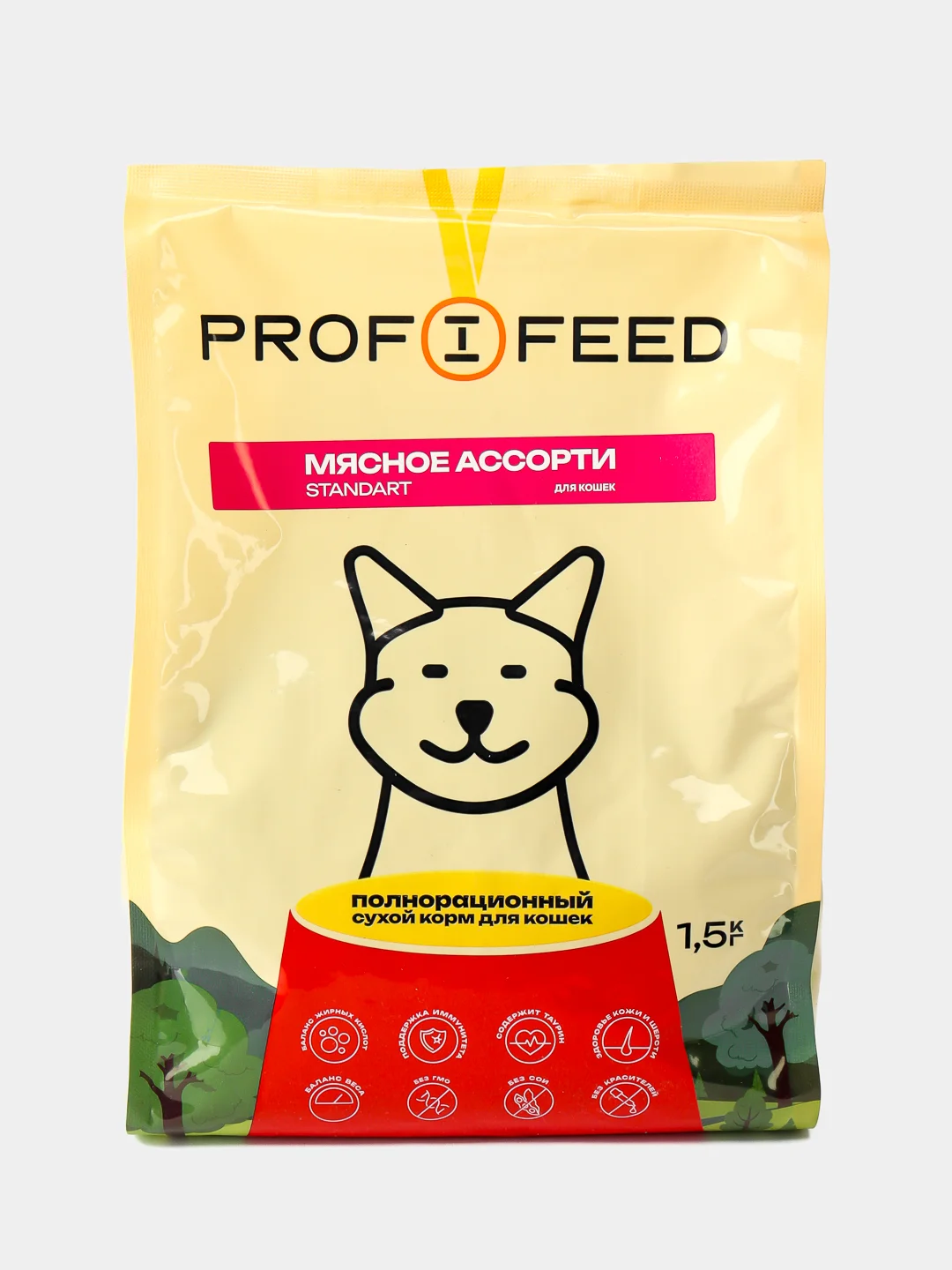 Корм сухой "Profifeed" для кошек Мясное ассорти 1,5кг