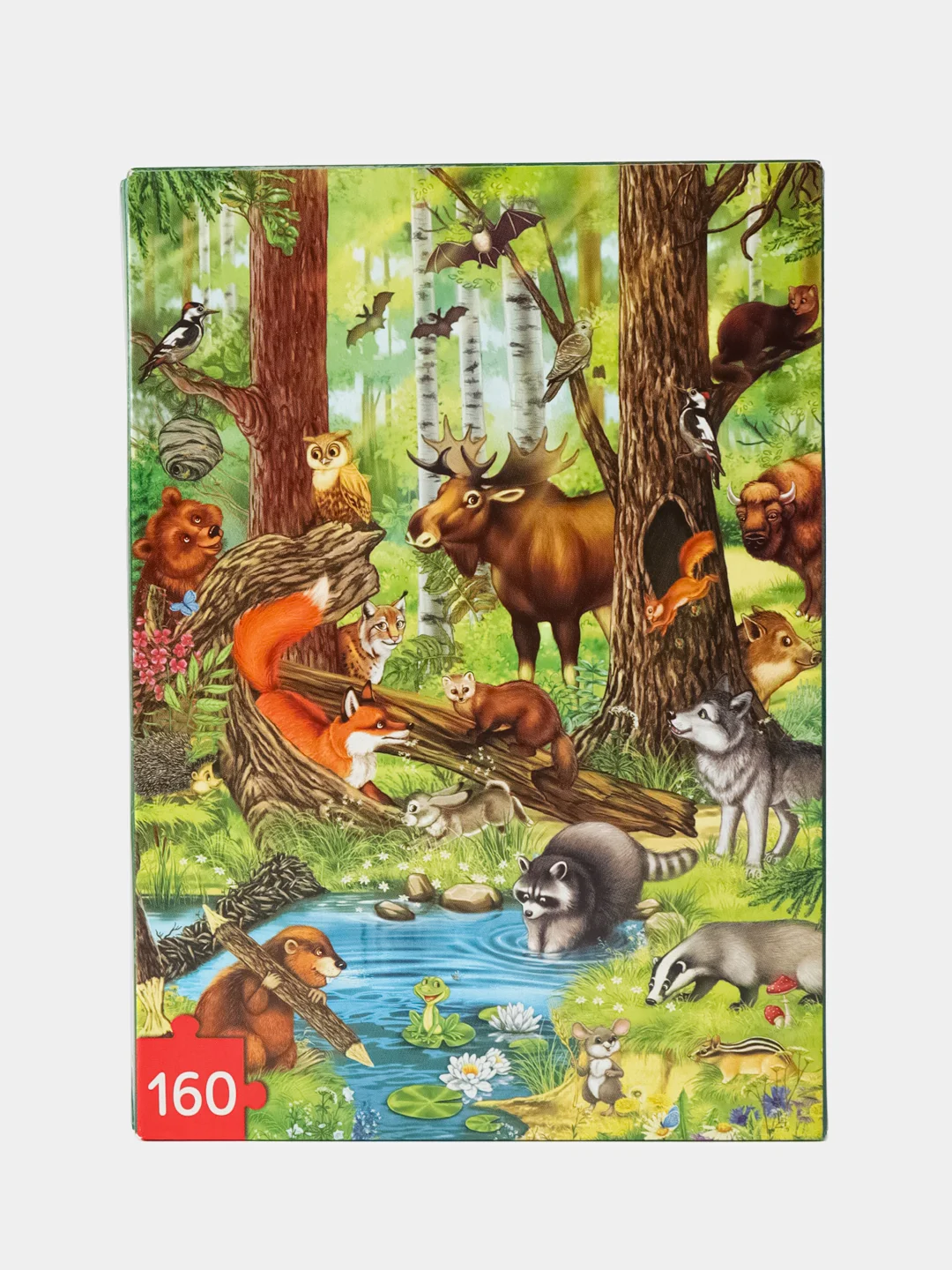 Лесной зеленый детский пазл, Puzzle Time, 160 деталей, размер 24 *34 см