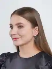 Золотой серьги кресты