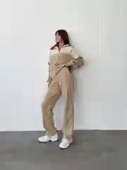 Белый костюм женский спортивный теплый флисовый плюшевый