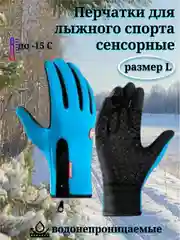 Голубой перчатки для лыжного спорта, водонепроницаемые, сенсорные, нескользящая ладошка, 6 цветов