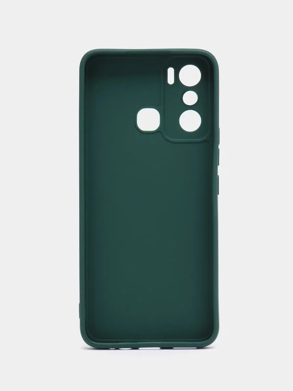 Тёмно-бирюзовый чехол силиконовый на Infinix Hot 12 Play (Инфиникс Хот 12 Плей)