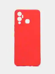 Красный чехол силиконовый на Infinix Hot 12 Play (Инфиникс Хот 12 Плей)